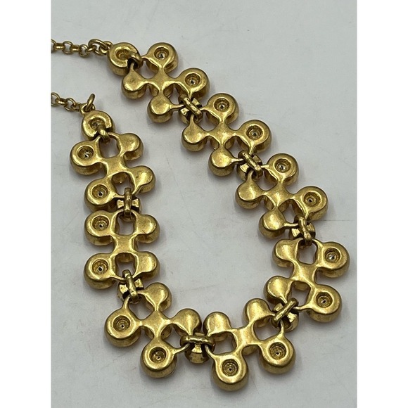 J. Crew‎ Peach Topaz Faceted Bezel Set Shimmering Rhinestone Collar Necklace - Picture 15 of 16